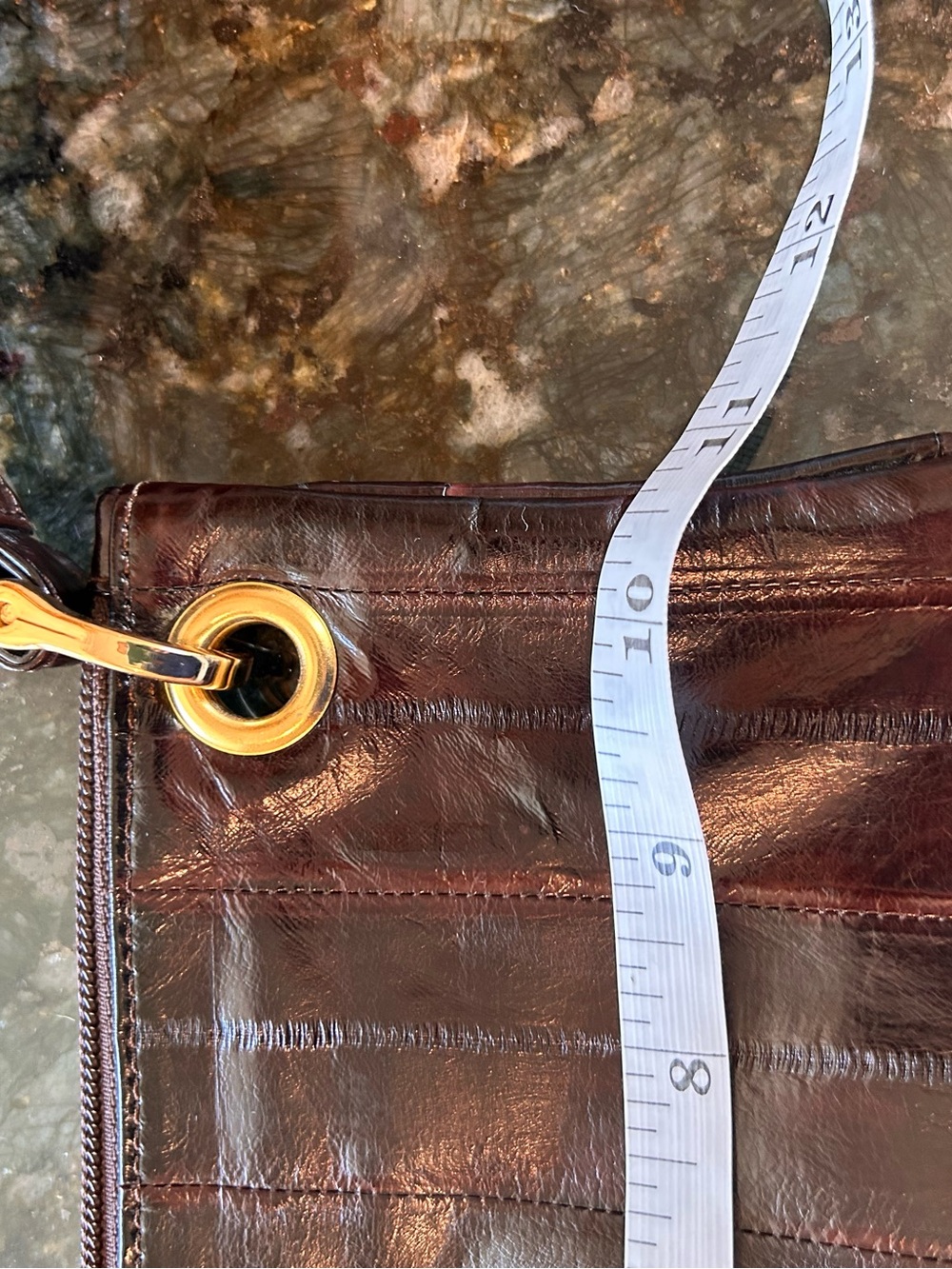 VTG VANELi Eel Skin Gold Hardware Leather Wristlet Wallet Clutch. Mob wife. - Picture 6 of 7